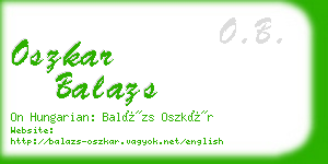 oszkar balazs business card